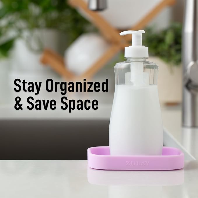 Zulay Kitchen Small Silicone Sponge Holder – Space-Saving Sink Organizer Tray - Image 5