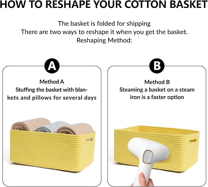 Large Storage Baskets for Organizing, Closet Shelf Baskets for Clothes Blanket - Image 7