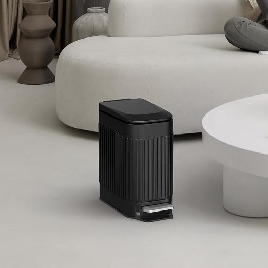 TrashAid Small Black Bathroom Trash Can - Image 2