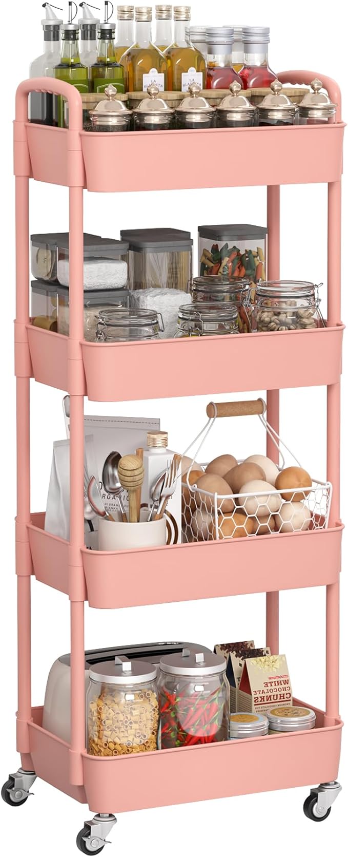 Sywhitta 4-Tier Plastic Rolling Utility Cart - Image 8