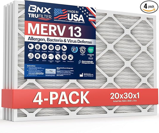 BNX TruFilter 20x30x1 Air Filter MERV 13 by BNX