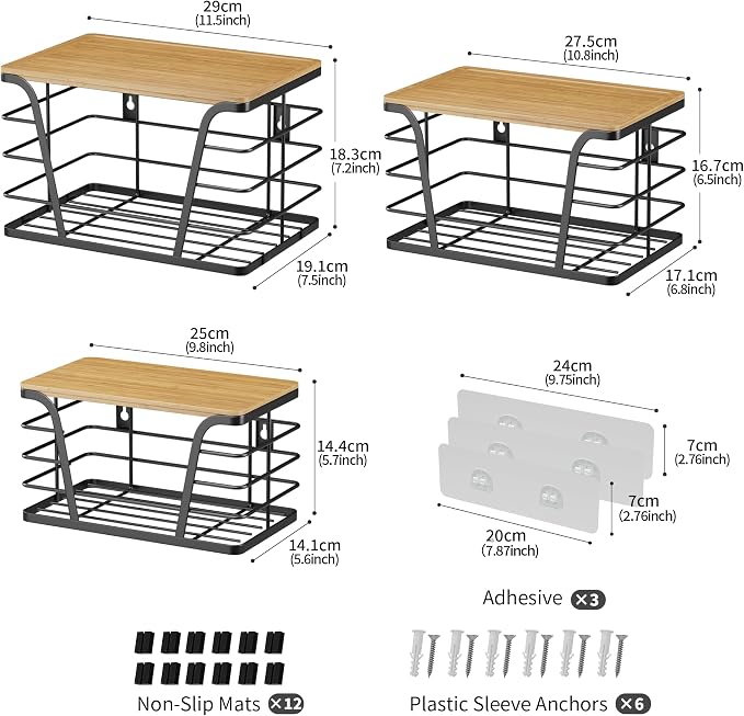 3 Pack Stackable Pantry Organizer, Trash Bag Dispenser Under Sink, Kitchen - Image 2