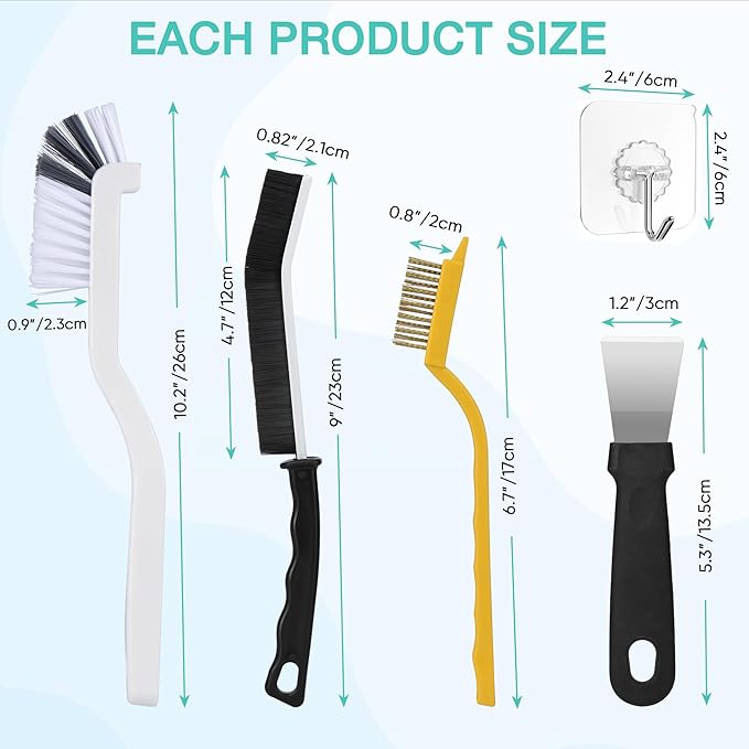Crevice Cleaning Brush, Hard Bristle Cleaning Brushes - Image 8