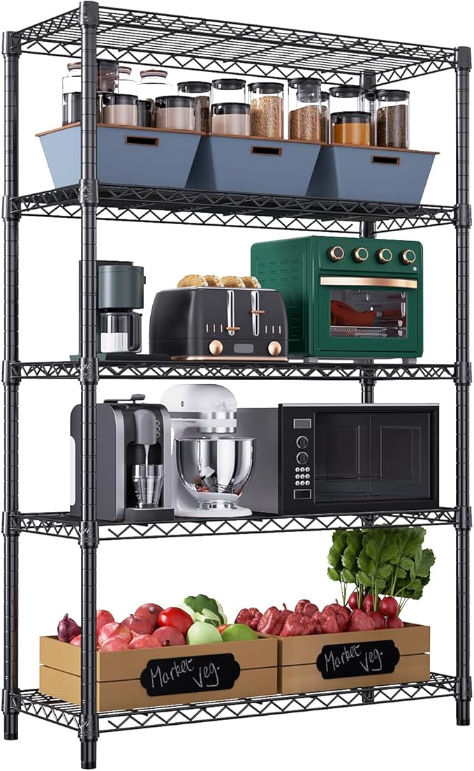1750 lbs Steel Storage Shelving 5-Tier Utility Shelving Unit Steel Organizer