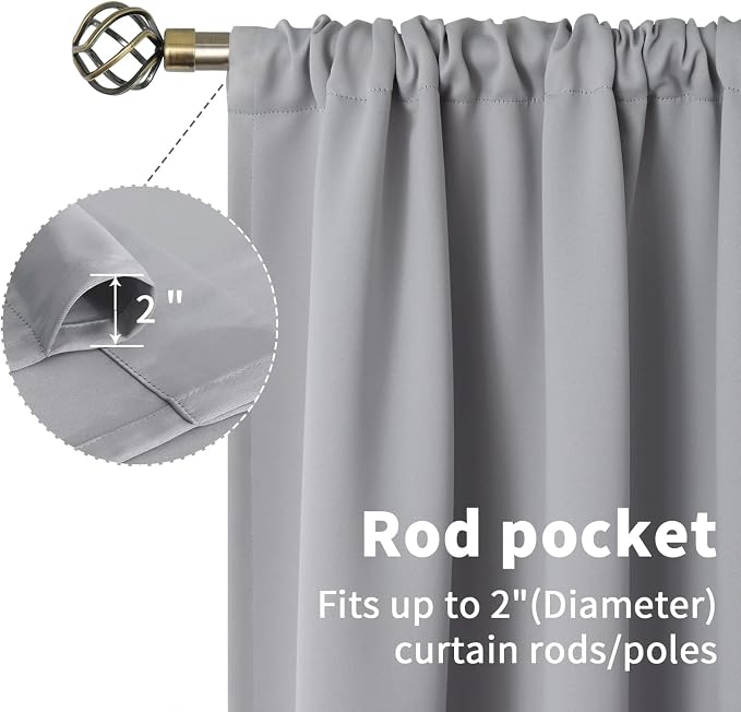 BGment Rod Pocket Room Darkening Curtains - Image 4