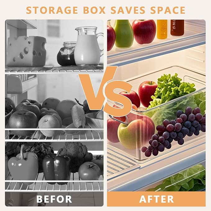 MOONEDGE 8-Pack Clear Plastic Storage Bins — Open-Top PET Containers and - Image 4