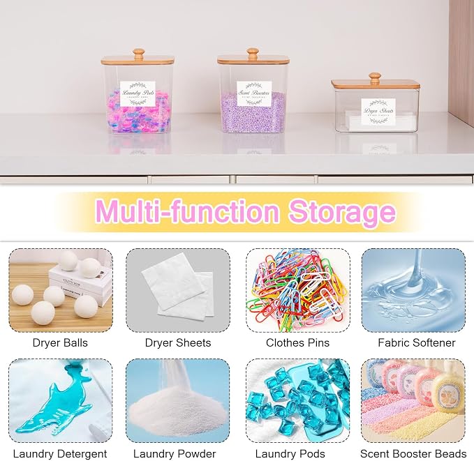 efluky 3 Pack Laundry Pods Container & Dryer Sheet Holder Set, Laundry Pods - Image 6