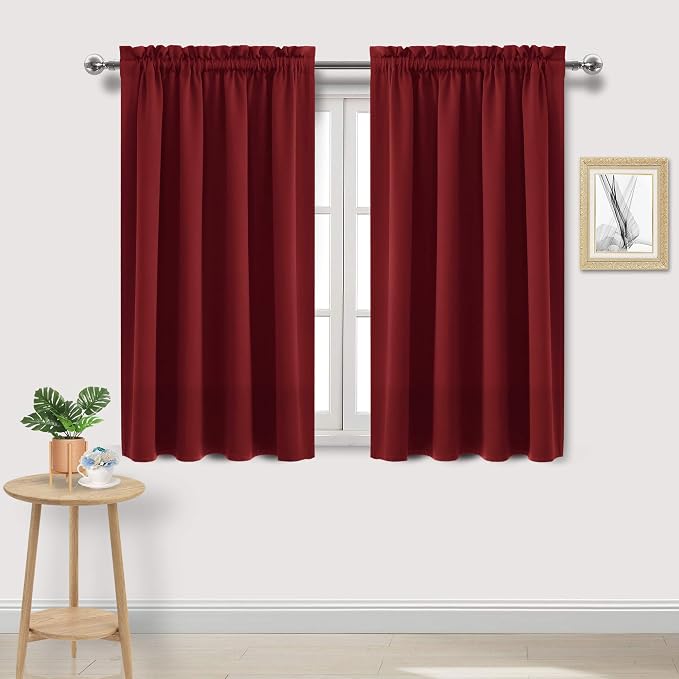 DWCN Christmas Burgundy Room Darkening Blackout Curtains by DWCN