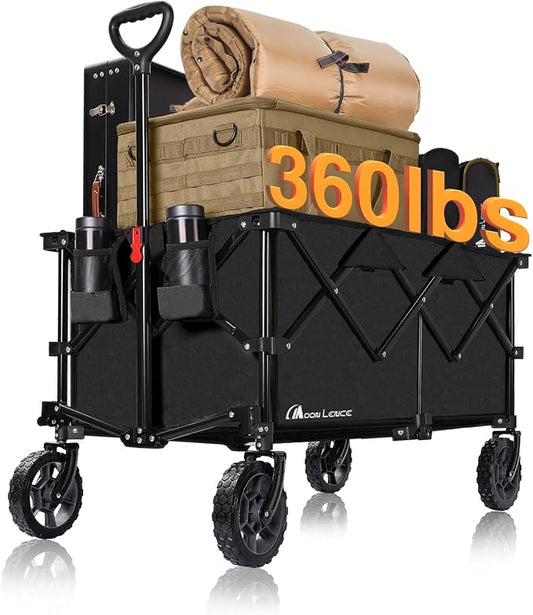 Moon Lence Large Collapsible Folding Wagon Cart Heavy Duty Folding Garden by MoonLence