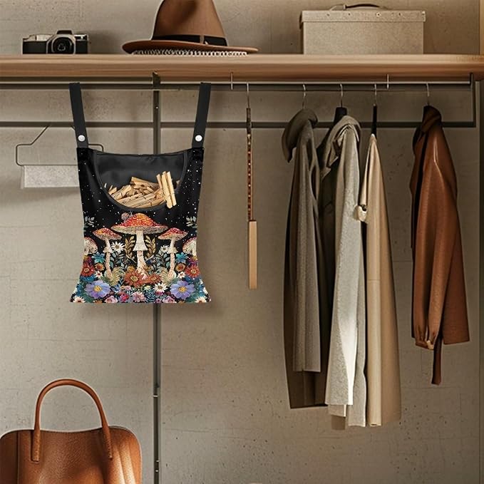 Mushroom Clothespin Storage Hanger Bags Laundry Clothespin Bag, Clothespin Bag - Image 5