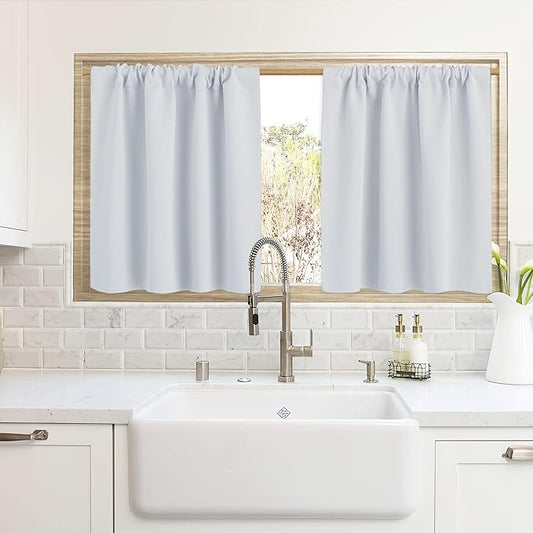 RYB HOME Blackout Curtains for Kitchen, Over Sink Privacy Curtains Window Decor by RYBHOME