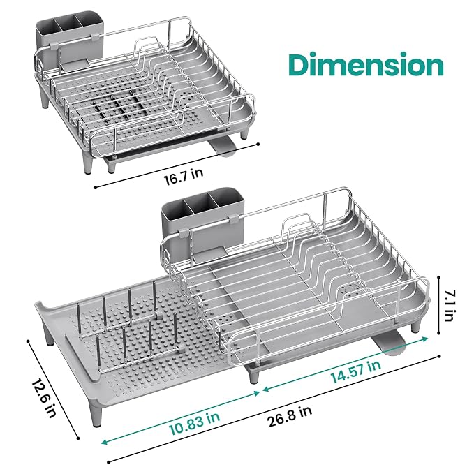Expandable Dish Drying Rack, Foldable Dish Rack - Image 6