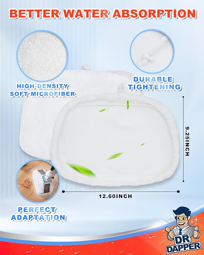 DR DAPPER 6 Pack SMP01 Steam Mop Pads Compatible - Image 3
