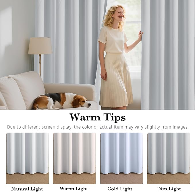 RYB HOME White Blackout Curtains - Image 6