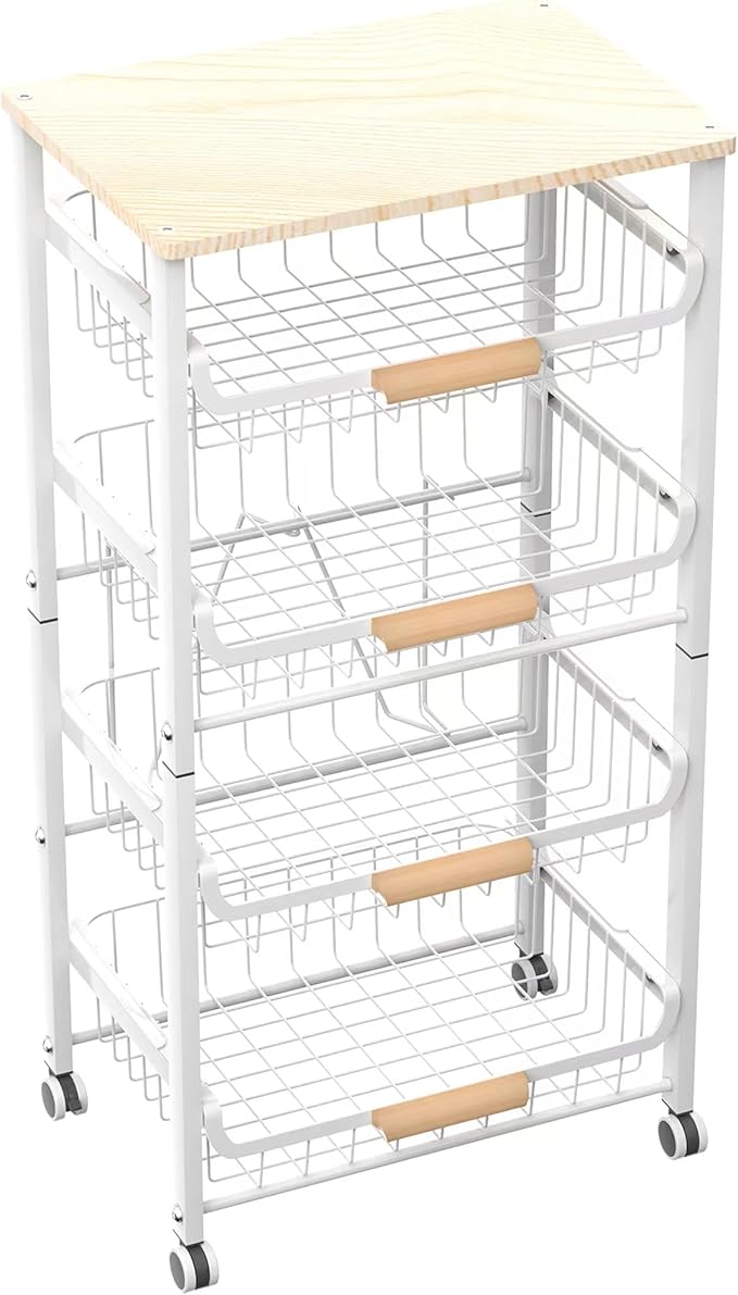 5-Layer Fruit Basket Kitchen Food Storage Organizer and Storage Rack, Stackable by NiuYichee