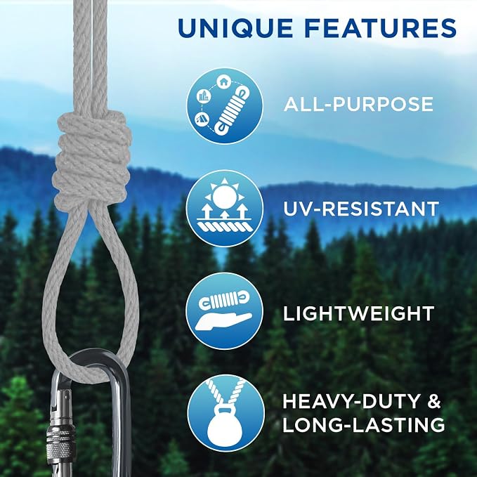 TECEUM Cotton Rope 3/16” – 50 FT – Strong All-Purpose Braided Rope – Natural - Image 4