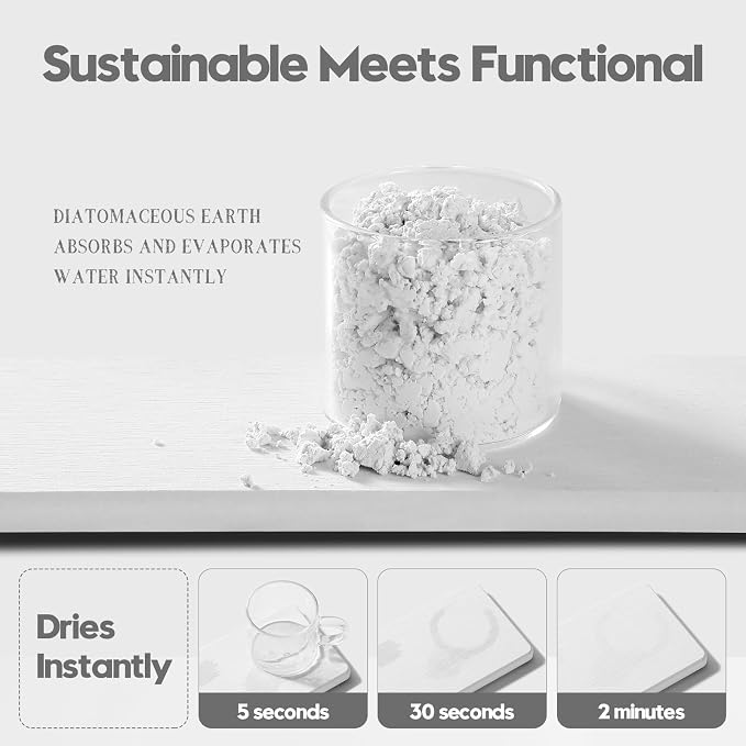 2PCS Bathroom Sink Trays, Water Absorbing Diatomite Stone Quick Drying Mat - Image 3