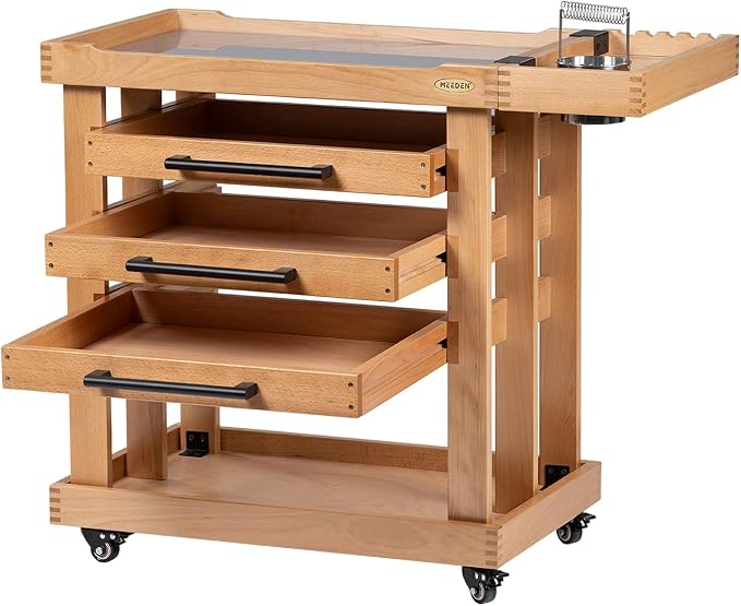 MEEDEN Art Supplies Storage Cart: 5-Tier Solid Beech Wood Utility Rolling Cart by MEEDEN