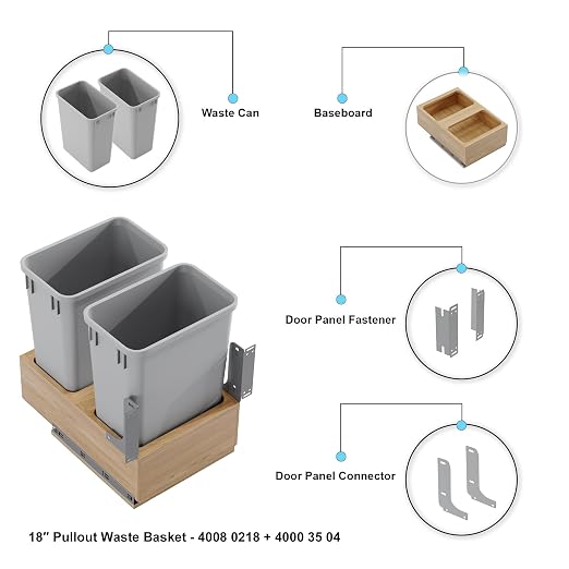 Dowell B18/B21 Wood Base Wastebasket Pullout - Image 7