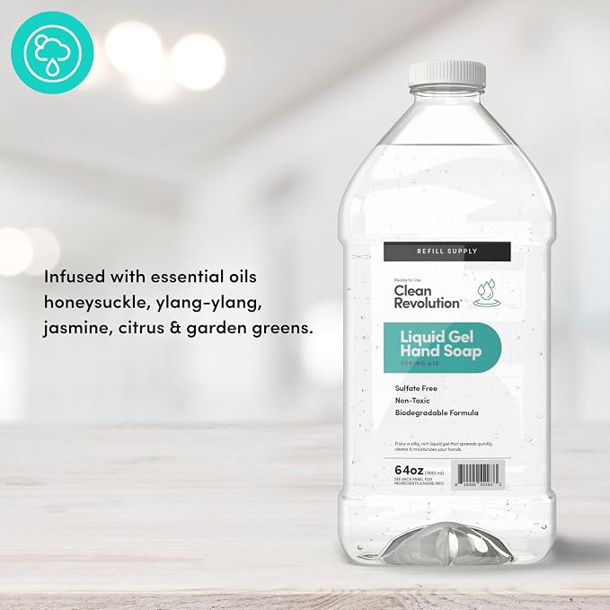 Clean Revolution Liquid Gel Hand Soap, Silky Rich Liquid, Quick Lather - Image 2