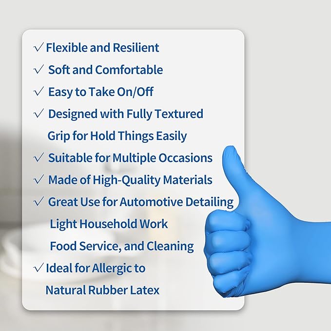 Daddy's Choice Nitrile Gloves 100Pcs 1000 Pcs Disposable Blue, - Image 3