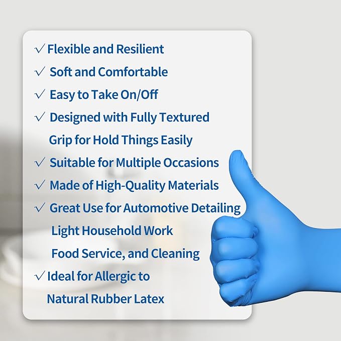 Daddy's Choice Nitrile Gloves 100Pcs 1000 Pcs Disposable Blue, - Image 3