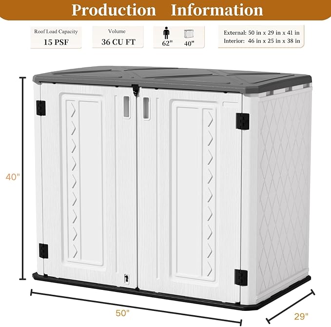 ZZM 4x3FT Heavy-Duty Outdoor Storage Shed | 34 Cu.Ft Waterproof Resin Cabinet - Image 4