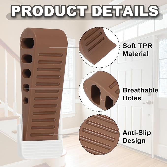PATIKIL Rubber Door Stoppers for Bottom of Door, Door Wedge Stopper - Image 3