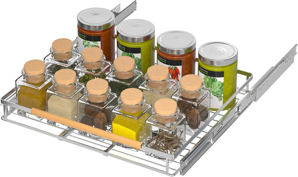 iPEGTOP 3 Pack Pull Out Cabinet Drawer Shelf Organizer, Extendable Sliding Sl...