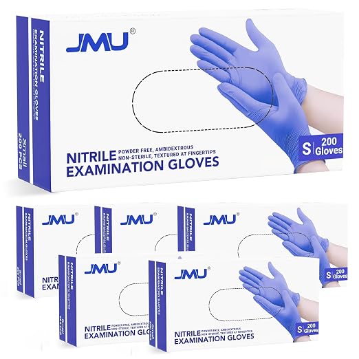 JMU Nitrile Gloves Small Case of 1200, 3.5Mil Nitrile Exam Gloves, Latex Free by JMU