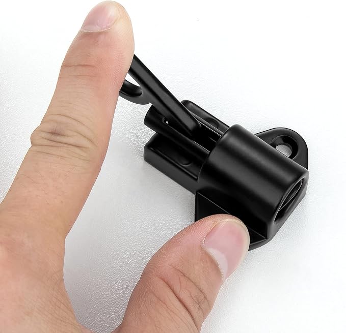 7 Packs Self-Closing Latches，Black Spring Door Lock，Resilient Bolt Latch - Image 5