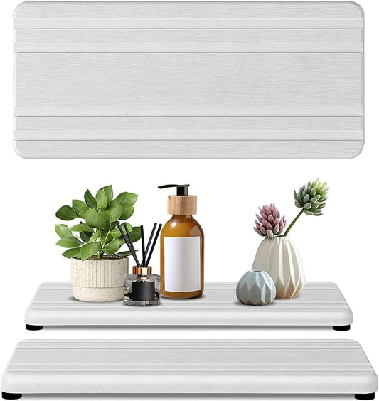2PCS Water Absorbing Stone Tray, Quick Drying Stone Sink Tray, Water Absorbent by Unknown