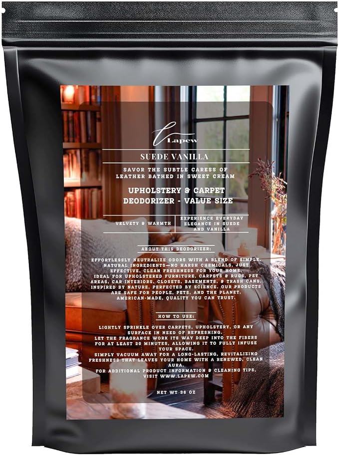 Suede Vanilla Carpet Freshener Powder Refill 36 oz | Powerful Odor Eliminator by Lapew