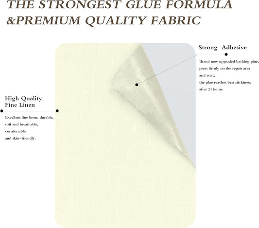 Fine Linen Repair Patches, Self-Adhesive Linen Fabric Patches, 8X11 inch Extra - Image 2
