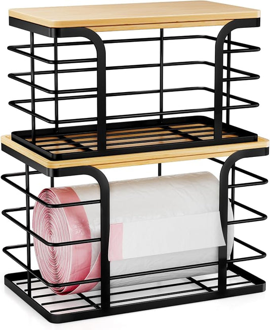 2 Pack Stackable Storage for Kitchen Laundry Pantry Organizers, Trash Bag Holder by Stylstoreazy