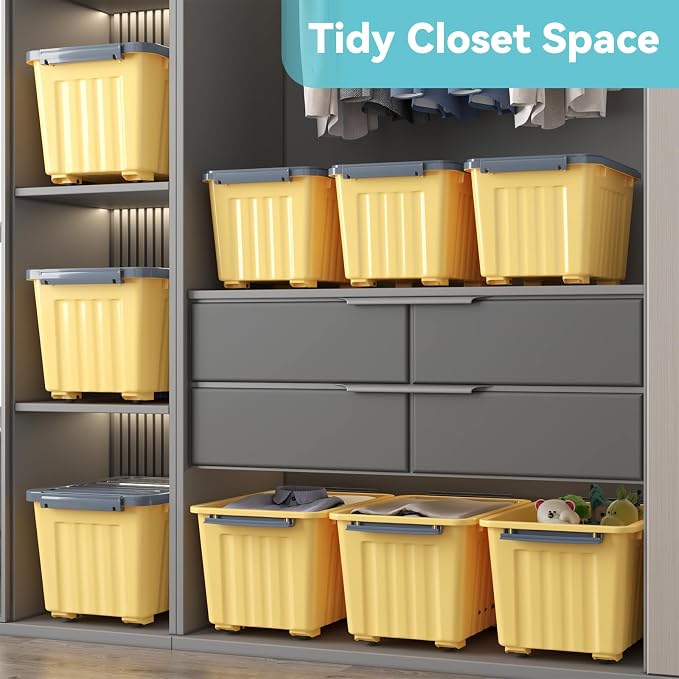 Nazhura Plastic Storage Bin, Stackable and Nestable Storage Boxes