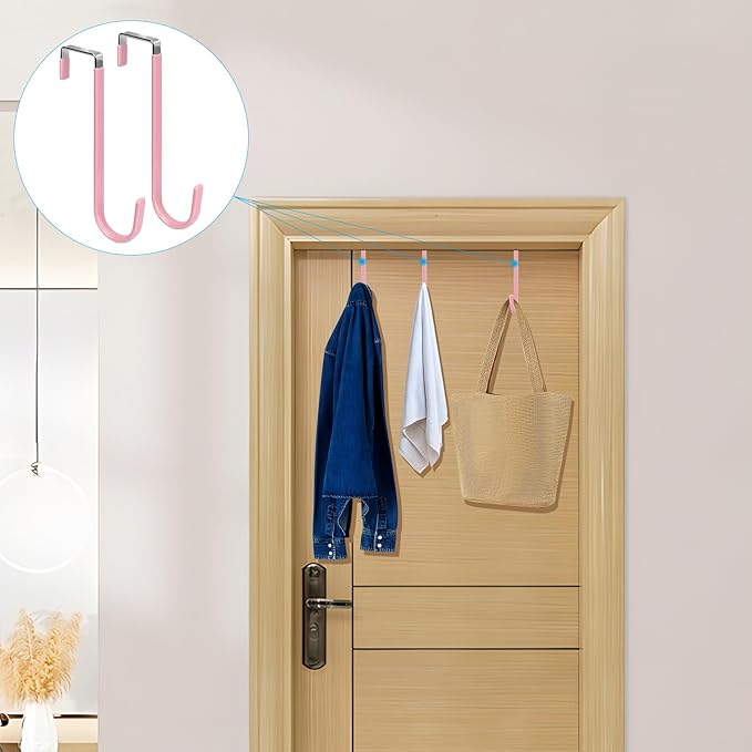 FYY Over The Door Hooks, 4 Pack Upgraded Long Door Hangers Hooks - Image 6