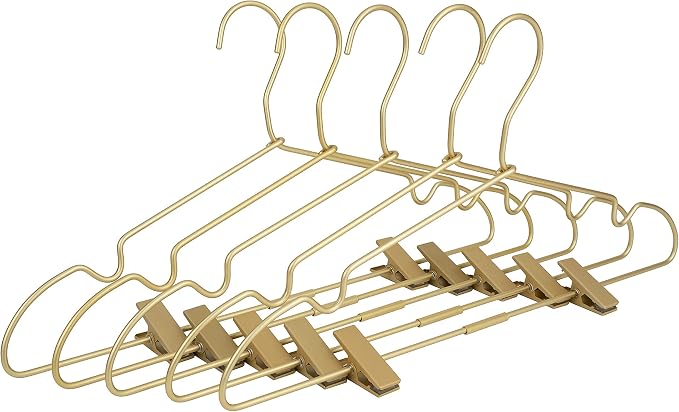 12.5" Gold Metal Baby Clothes Clips Hanger Children Kids Coat Hanger Display - Image 6