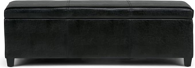 SIMPLIHOME Avalon 48 inch Wide Contemporary Rectangle Storage Ottoman Bench in - Image 8