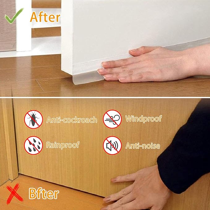 Door Weather Stripping Doors Seal Strip, 26 FT Silicone Sealing Tape - Image 5