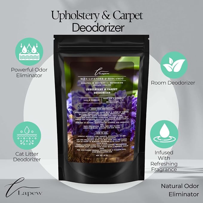 Blue Lavender & Bergamot Carpet Freshener Powder: Powerful Odor Eliminator - Image 4