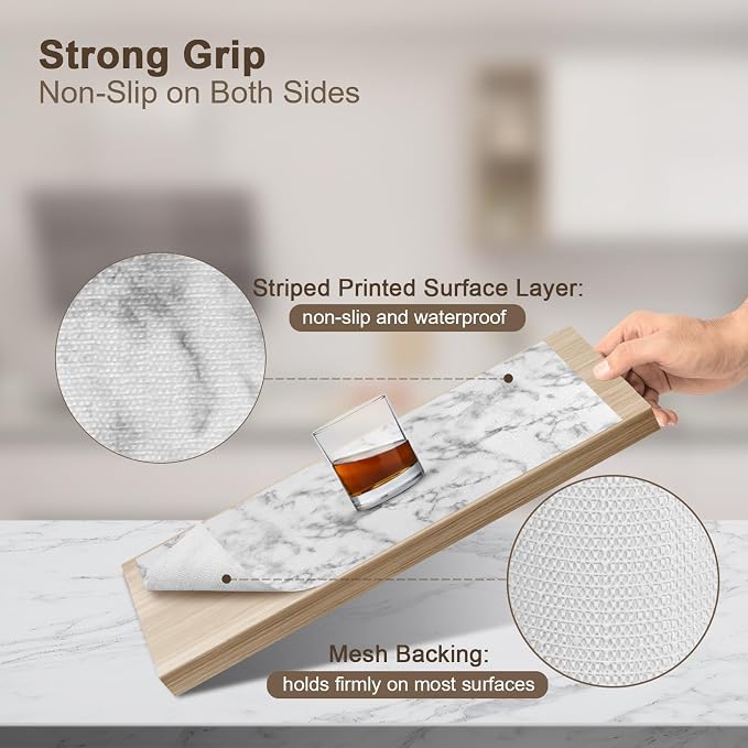 OcePor Non-Adhesive Drawer and Shelf Liner 17.5IN x 30FT，Non Slip Cabinet and - Image 2