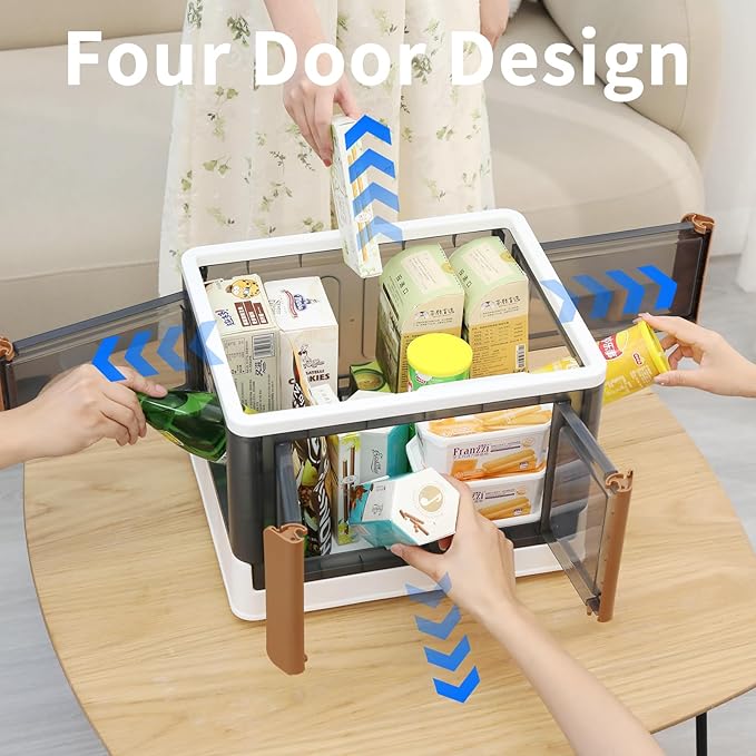 HAIXIN Cube Storage Bins with Lids, organization and storage with 4 Doors - Image 2