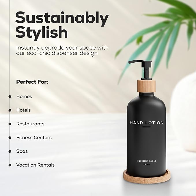 Black Glass Lotion Dispenser - Image 2