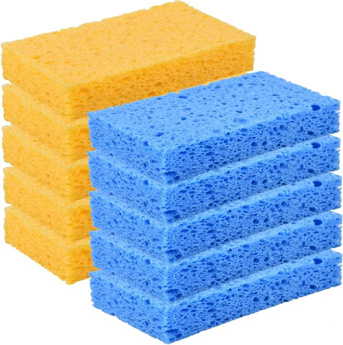 YoleShy Sponges Kitchen 10 Pack Natural Compressed Cellulose Sponges by YoleShy
