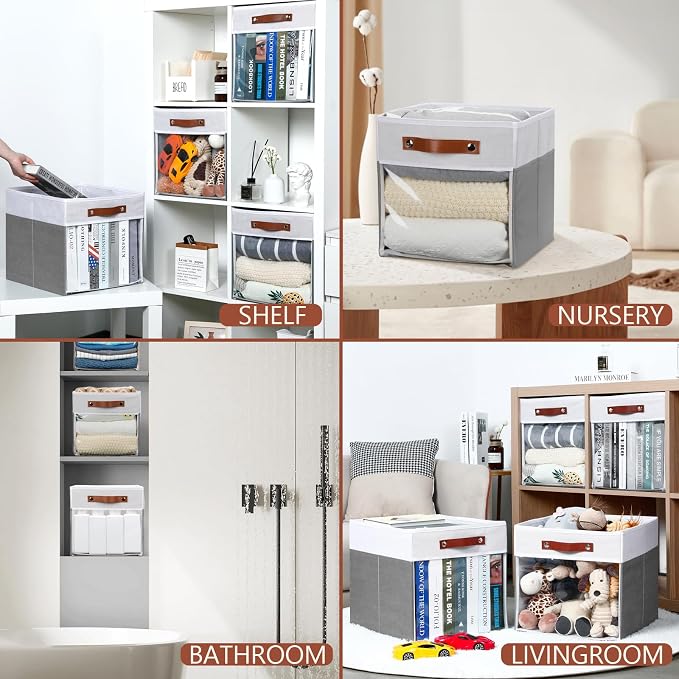 HNZIGE 11x11 Cube Storage Bins for Cube Organizer, Collapsible Decorative - Image 2