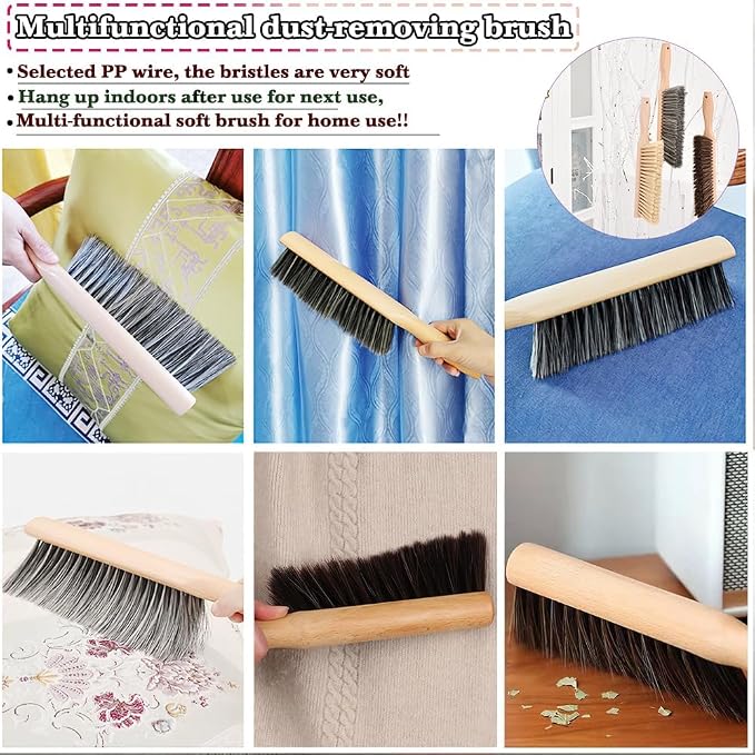 Hand Broom Beech Wood Brush, Dust Brush, Duster - Image 7
