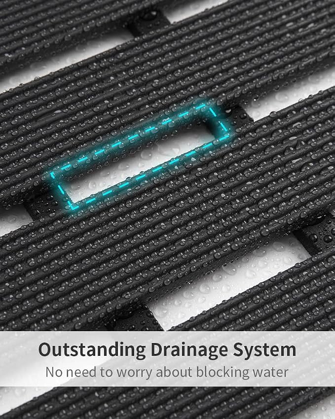 Shower-Mat Non Slip, PADOOR Heavy Duty Bathtub-Mat Curlable Quick Drain Sturdy - Image 3