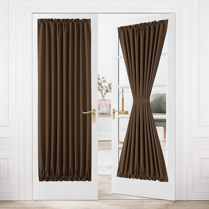 DWCN French Door Curtains – Rod Pocket Thermal Blackout Curtain by DWCN