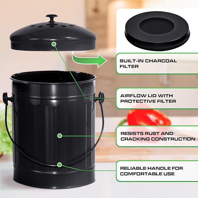 Plexon Countertop Compost Bin Kitchen Indoor - Image 4
